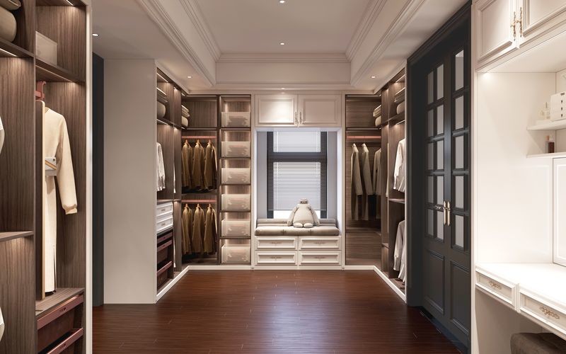 French-Style Elegant White And Durable Luxury Stainless Steel Walk-In Closet Cabinet