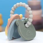 100% Natural Rubber Teethers Cartoon Chewed Shaking Baby Toy Silicone Teether