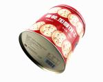 Glossy Finished Christmas Cookie Tin Box Round Metal Tin Can 135 * 160mm