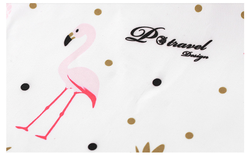 Flamingo Printed Portable Hanging Travel Makeup Bag
