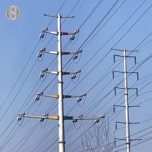 China Transmission line Galvanized Steel Tubular Electrical Power Pole on sale