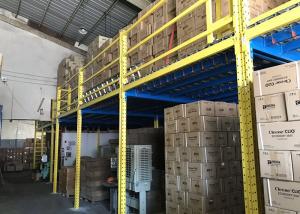 China Q235B Cold Steel Warehouse Storage Mezzanine Floor Racking System Yellow Color factory