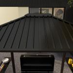 Outdoor Grilling 6x8 Hardtop BBQ Gazebo with 2 Side Shelves 102 lbs H92.5 x W96