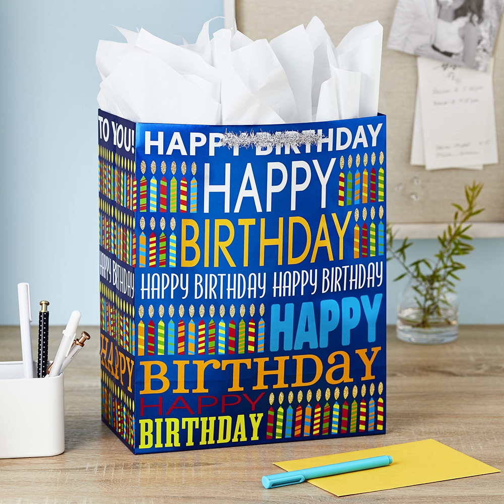 Customized Logo Accepted Personalized Style Kids Birthday Party Gift Paper Carrier Bag