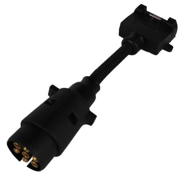 Black 7 Pin Trailer Connector 24V Voltage For Commercial Vehicles 2 Years