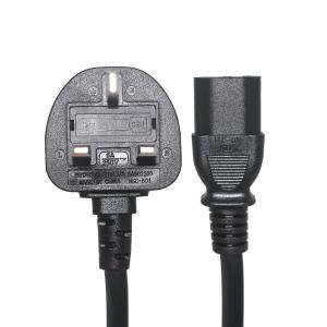 China BS1363 UK 3 Pin Power Cable , 250v 13a Fused Plug IEC C13 Power Cord factory