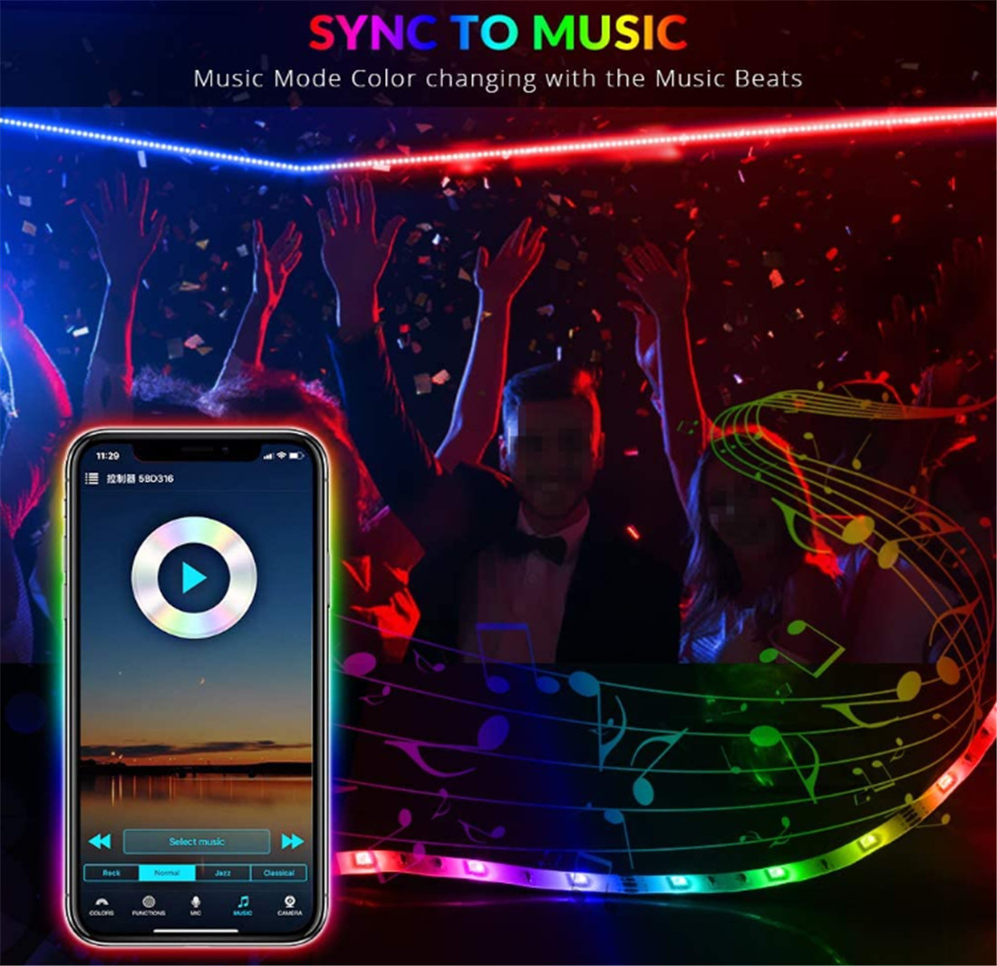 12V Wi-Fi Smart Sync Music Light Strip