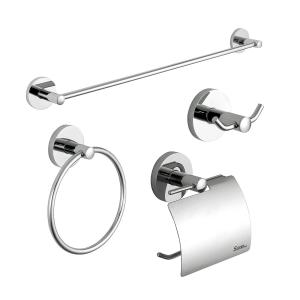 China Luxurious Modern Hotel Toilet Stainless Steel 4 Pieces Bathroom Set factory