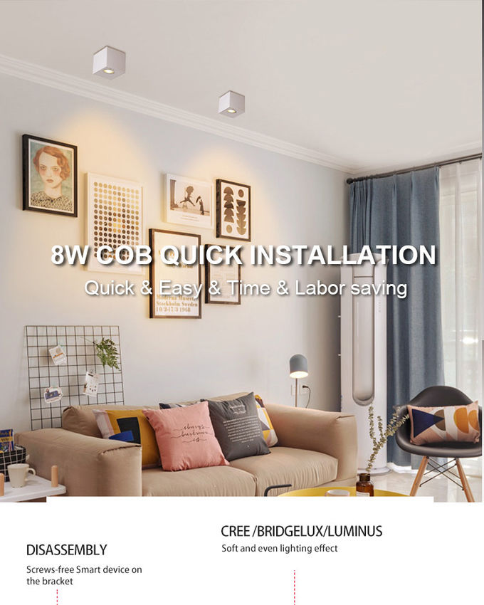 Square Double Head Downlight 3000K Surface Mounted Dimmable LED Downlights