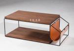 Stainless Steel Frame Wooden Rectangle Modern Coffee Table