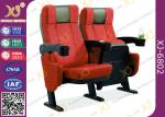4d Metal feet cinema seating chairs , plastic armrest with cupholder Cushion