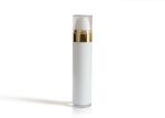 Recycle Elegant Solid White Airless Cosmetic Bottles Silkscreen Printing Surface