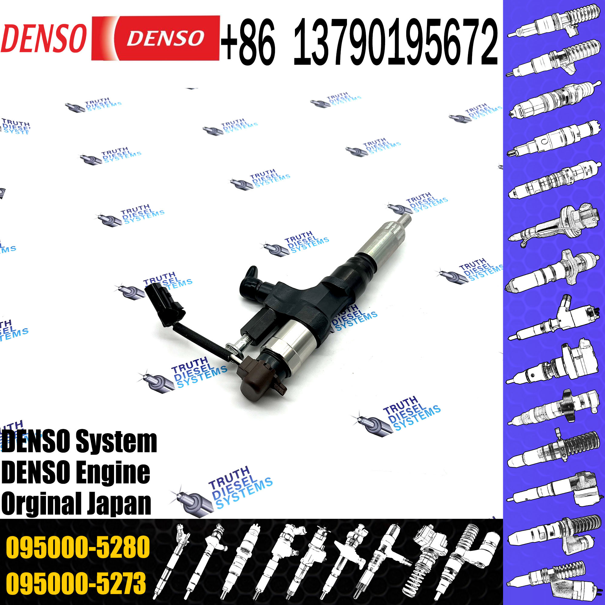 Original Diesel Fuel Common Rail Injector 095000-5280 For HI-NO 23910-1360