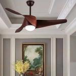52 inch Ceiling Fans 3 Blades wooden American retro remote fan creative wooden