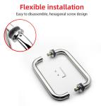 Customized 304 Stainless Steel Glass Door Pull Handles for Hotel Interior Design