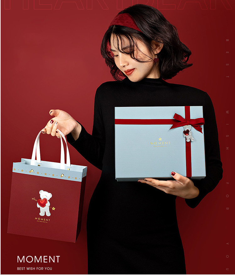 Perfume Stamping Matt Lamination Recycled Paper Gift Packaging Boxes With Bow