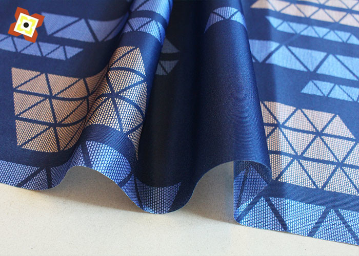 Custom Woven Warp Knitted Polyester Mattress Fabric Blue colour