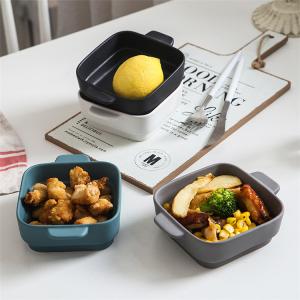 China Customized Small Square Ceramic Baking Dish For Home Restaurant factory
