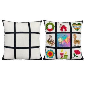 China Printable 40*40cm Blank Nine Grid Linen Pillow Case For Sublimation Printing factory