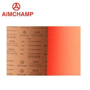 China Grit 36 Ceramic Abrasive Belts Grinding Alloy Sanding Cloth Roll factory