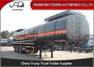 China 33000 Liters Asphalt Tank Trailer With Insulting Layer , Carbon Steel Tanker Trailer factory