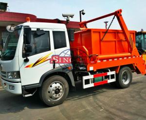 China Brand FAW Skip Loader Waste Collection Trucks Power Assistant LHD / RHD Steering factory