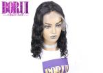 180 Density Human Hair Lace Front Wigs Pre Plucked Malaysian Water Wave Bob Wigs