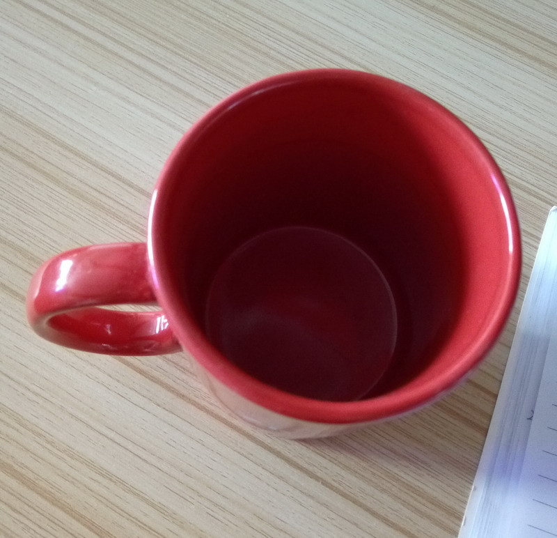 Customized Logo Glazed Red Colour Changing Mug Water Transfer Printing Decoration