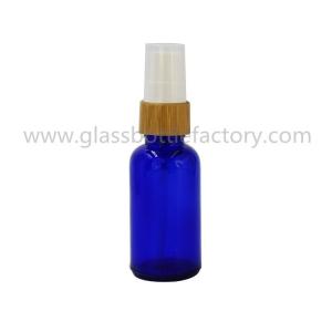 5ml-100ml Blue Essential Oil Glass Bottle With Bamboo Pump