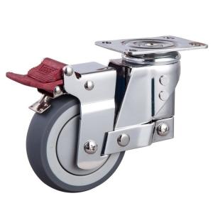 China Zinc Plated 5 Inch Fixed Shock Absorption Medium Duty Shock Absorber Caster and Wheel factory