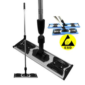 China Cleanroom Industrial Microfiber Mop Cloth Antistatic ESD Dust Free Purified Aluminum Flat Mop factory
