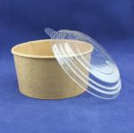 disposable craft paper salad bowl with printed paper cup and pet lid