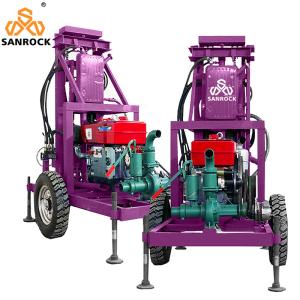China Small Trailer Mounted Water Well Drilling Rig Portable Hydraulic Water Well Drilling Machine factory
