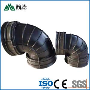 China 45 90 Degree HDPE Pipe Fittings 300mm Caliber Corrugated Pipe Elbow With Rubber Ring factory