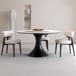 Star Hotel Solid Wood White Leather Dining Room Chairs
