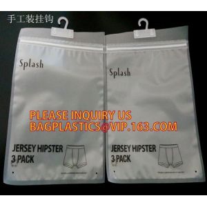 Zip lockk resealable plastic packaging bags for clothes, PE / PE / PP plastic