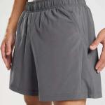 OEM Workout Woven Shorts Polyester Double Layer Customized Logo Print Embroidery