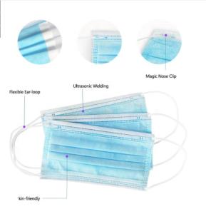 China Pharmaceutical Grade Earloop Disposable Face Mask Elastic Earloop 17.5x9.5cm factory