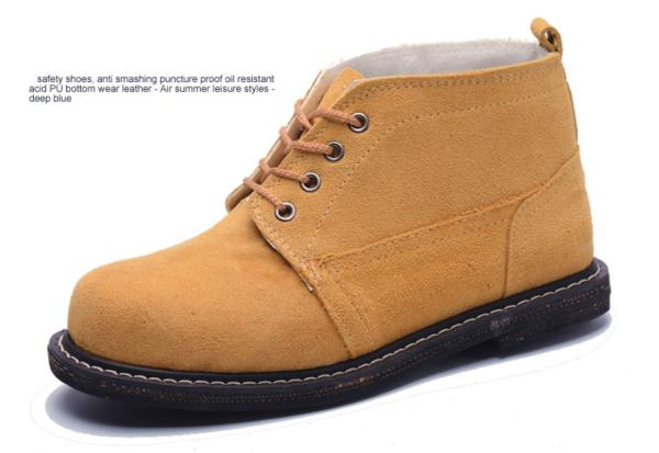 High Top Martin Boots With Tire Bottom Anti-Smashing Steel Toed Suede Leather