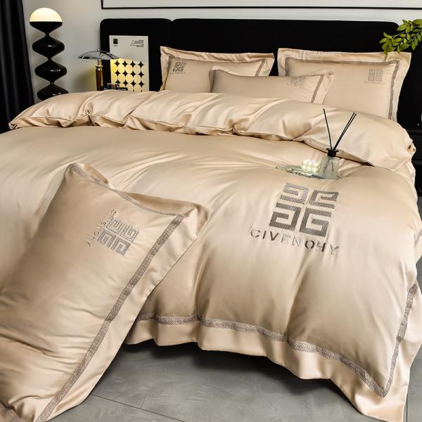100% Polyester Tencel Embroidery Bedding Set 4 PCS Gift Box 1.5m 1.8m Bed Sheet Bed Cover