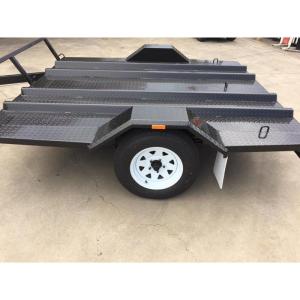 China Single Axle 8x6 Motorcycle Transport Trailer Two Place For Conveying Two Wheeler Bike factory
