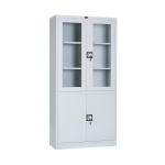 Clothes Storage Steel Lockable Glass Door Filing Cabinet