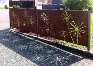 China Laser Cutting Dandelion Patterns Corten Steel Garden Screens Decoration factory