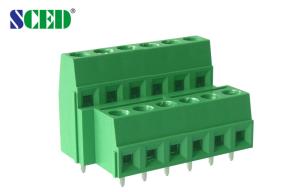 China Double Levels 5.08mm 10A Plastic PCB Terminal Block Green Nickel Plated factory