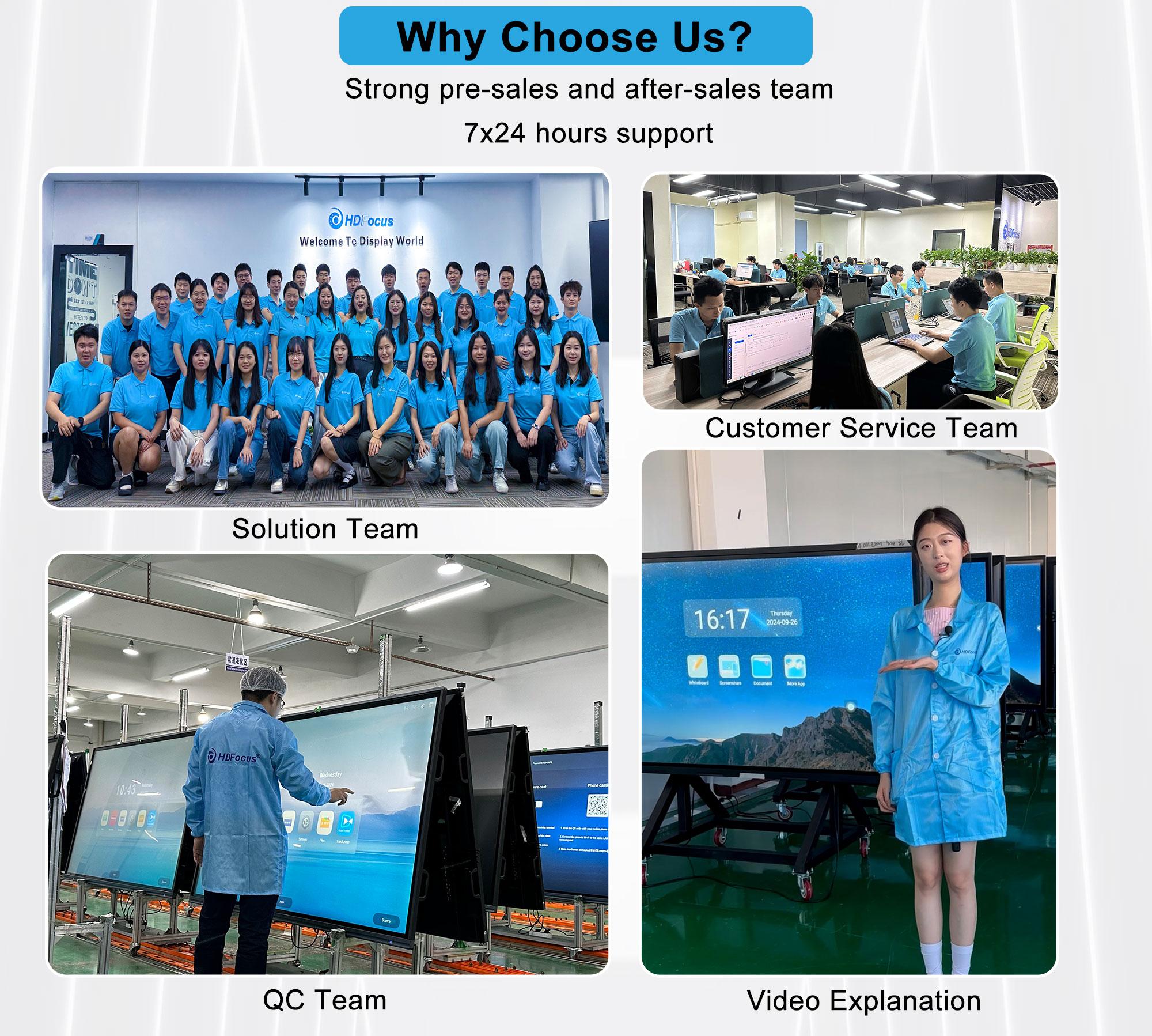 HDFocus OEM 55 65 75 85 86 100 110 Inch Interactive Flat Panel Multi Touch Screen Digital Whiteboard Smart Board for Education