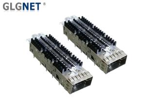 China 56G Ethernet QSFP+ Cage QSFP28 Connector With Heat Sink Light Pipe EMI Tabs factory