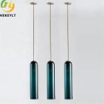 D10cm Modern Glass Pendant Light Blue For Hotel Bedside Anti Scratch