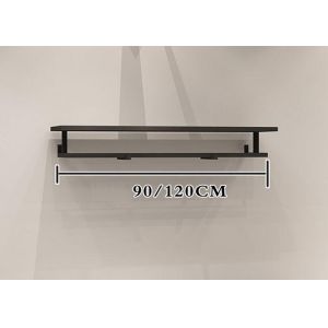 Customized Shop Wall Shelf Clothes Display Stand With Iron Matt Black