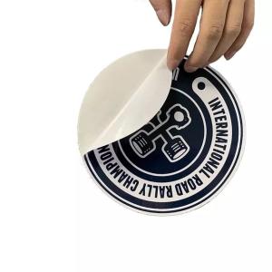 China Deboss Biodegradable Adhesive Label Sticker Die Cut Vinyl Printing PVC CMYK factory