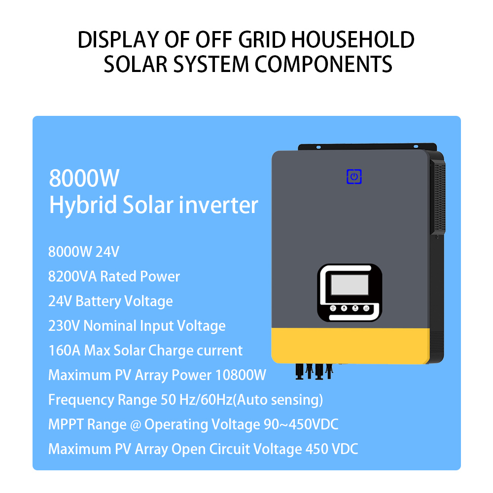 8000w Solar System Home Solar Power System With 100V/110V/120V/220V/230V/240V Output
